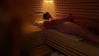 Public Sauna Flashing Stangers Huge Cumshot