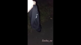 Risky Bottomless, Caged Slut Walks In Public