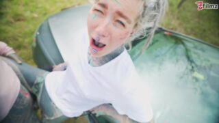 Rough Anal Fuck And A Cumshot For Hot Car Wash With Tattooed Woman – Naughty Outdoors Adventure