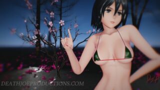 Sfw MMD 4K Uhd Forest Green Bikini Mikasa Ackerman – Baam – 1074