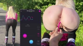 Skating In Public With Remote Controlled Vibrator Leads To Hot Anal Creampie & Cumshot