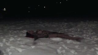 Snowstorm Gets Pornstar Naked & Hard Outside