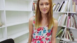 Tiny Redhead Sucks Your Dick In The Library POV