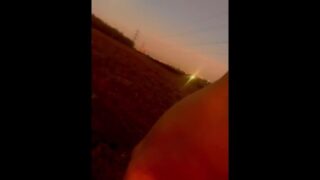 Walk Naked From Car To Top Of Hill Above Lake And Service Stop Naked