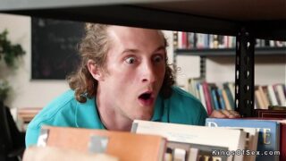 Male Bangs Large Boobs Blond In Library