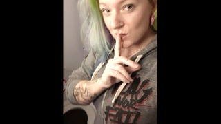 Mile High Club. Masturbating in the Bathroom on Air Plane