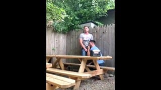 Risky Oral In The Garden (almost Caught)