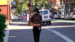 Slutty Teen Wears a See Through Top in Public!