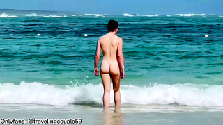 Public beach FUCKING on Caribbean Beach, BLOWJOB, Public sex
