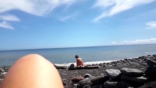 4Th Part: Alone At The Beach. Showing Pussy To Stranger.