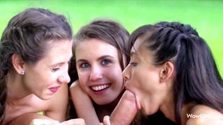 Three Cuties Shrima Malati, Stefanie Moon And Elle Rose Fucking A Stranger Outdoors