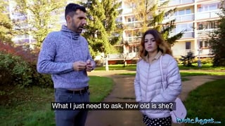 Public Agent Tight Spanish Babe Gives Blowjob And Fuck Behind Husbands Back