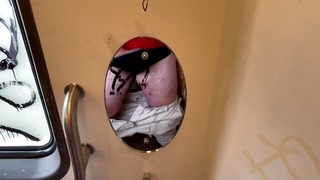 Oozing cum after wanking on a train.