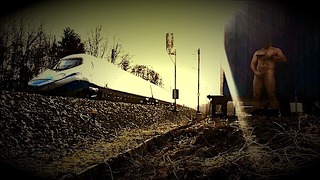 Risky, spontaneous, cock flashing and cum for the train.