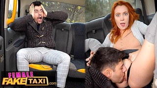 Guy with big mouth makes me ORGASM in my taxi – Female Fake Taxi