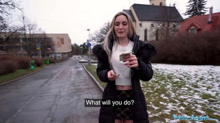 Public Agent Married blonde babe has sex with a stranger with a huge fat cock