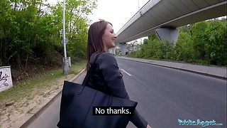 Public Agent Cowgirl riding in outdoors fuck