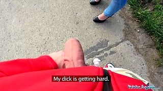 Public Agent Brazilian brunette rides cock on the backseat