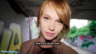Public Agent, Redhead Ariela Donovan got fucked in a tunnel