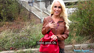 Public Agent Tattooed busty German blonde MILF fucked hard