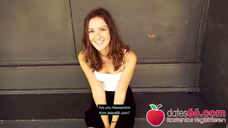 What a HORNY TEENIE! &rarr; Alessandra Amore &larr; sucks and rides dick in public! ◆ Dates66.com (FULL SCENE)