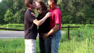 Daring public group sex gangbang threesome orgy PART 1