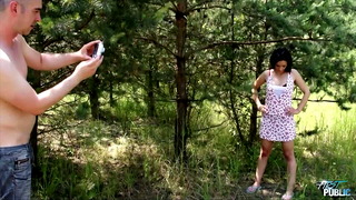 Sexy Pavlina getting hard cock and cum during her first public fuck