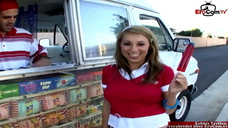 Teen student pick up at the street for sex in a car