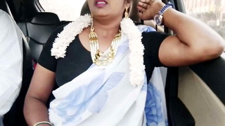 Bhabi car sex. Telugu dirty talks.