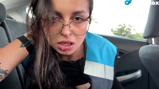 Horny Customer Pays Delivery Guy for Quick Car Sex