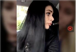 Blonde girl has sex in a car