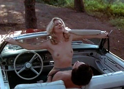 Kate Vernon has sex in car in the forest