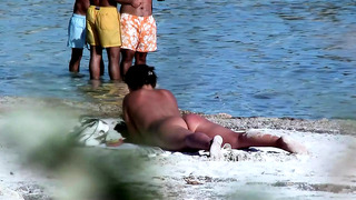 Uninhibited voyeur on Es Trenc beach