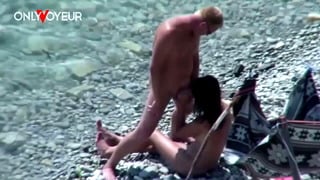 Beach Voyeur. Slut wife gives head and gets fucked in public