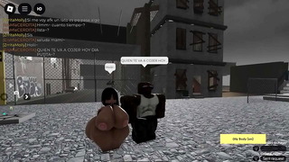 Brunette gets fucked on the beach by black Vergon in Roblox