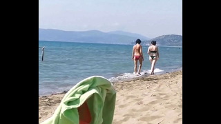 Exhibitionism on the beach handjobs blowjobs