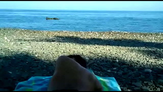 masturbating on the beach