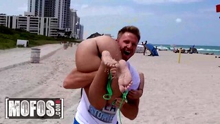 MOFOS – Ria Rox And Cleo Vixen Get Nude While Playing Beach Volley, Then Share A Pair Of Dicks