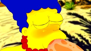 Marge sucked cock on the beach ! The Simpsons New Animation Dsanimation HENTAI !