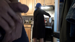 RISKY!!! Flashing Huge Dick For Muslim Stepmom