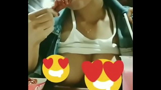Siskaeee Flashing in restaurants