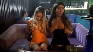 Girls Take Panties Off Restaurant – Flashing Public – Upskirt No Panties