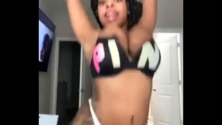 Black slut flashing camera(insta model)