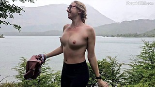 Busty Girl Flashing on Extreme Hike Trails | Nudist Vlog