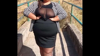 Flashing my big tits in the park