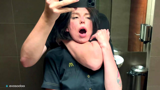 Risky public sex in a restroom. Fucked a McDonald’s employee over spilled fanta! – Eva Soda