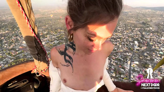 Risky sex on a hot air baloon over the mexico pyramids
