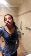 strip and piss in public restroom