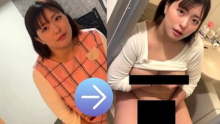 At a restroom, Japanese bbw 20s girl (teacher) masturbation. amateur