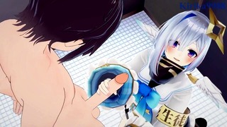 Amane Kanata and I have intense sex in the restroom. – Hololive VTuber Hentai